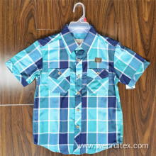 Cotton Shirting Colorful Checked Short-sleeve Boy's Shirts